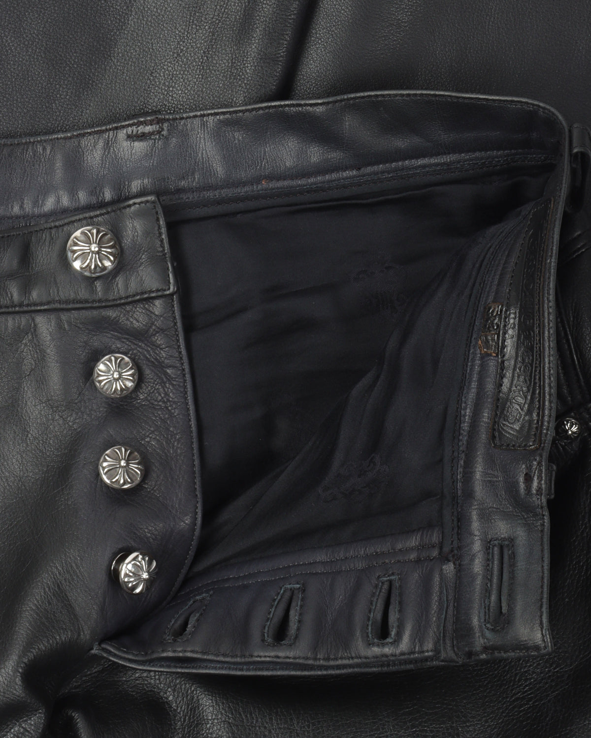 Custom Le Fleur Cross Patch Leather Pants