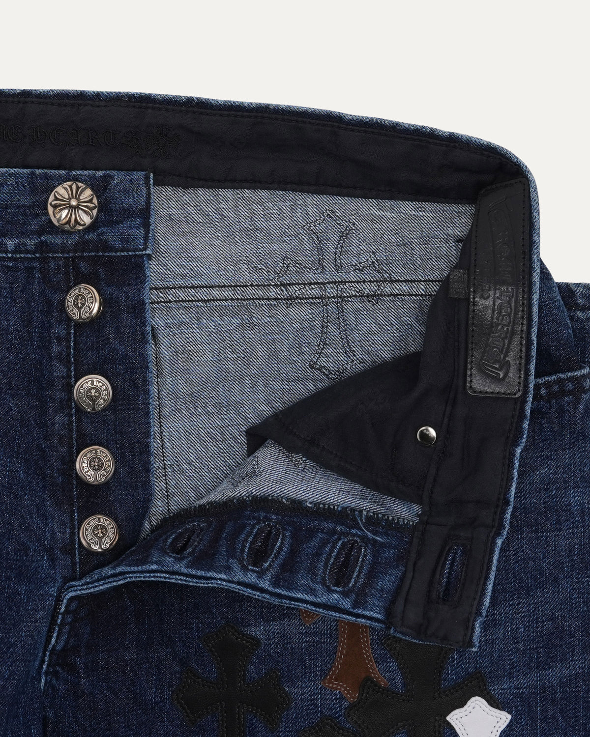Turbo Diesel Cross Patch Fleur Knee Jeans