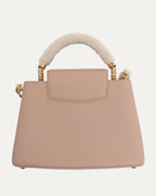 Shearling Trim Handle Taurillon Capucines BB Bag