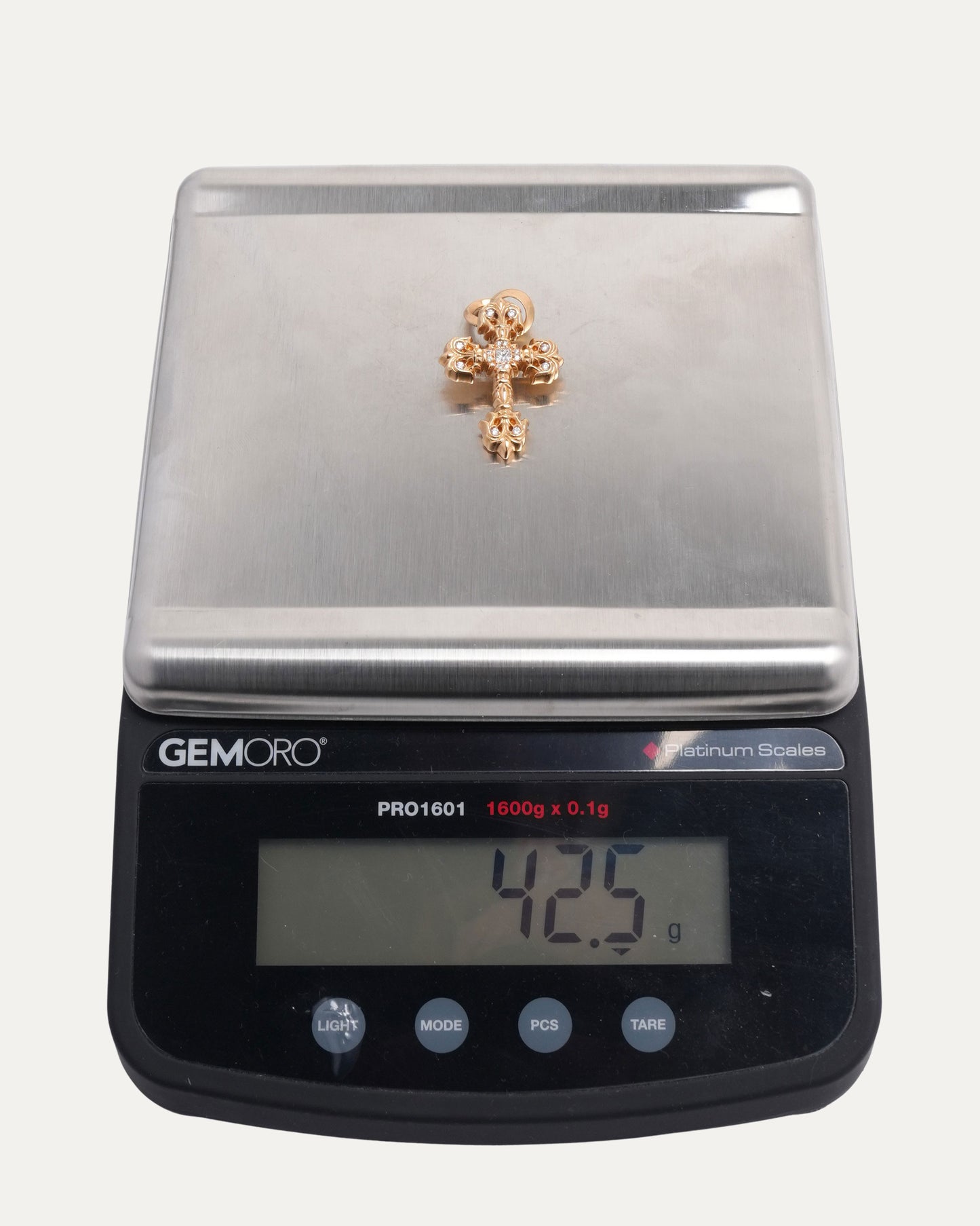 22k Gold & Diamond Filigree Cross Pendant