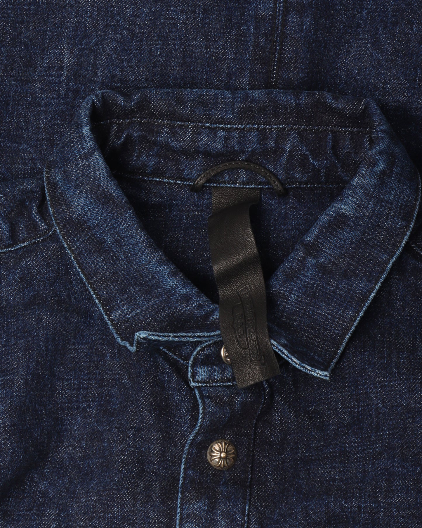 Laser Cut Denim Cross Shirt