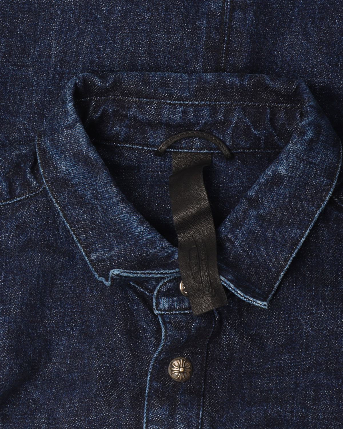 Laser Cut Denim Cross Shirt