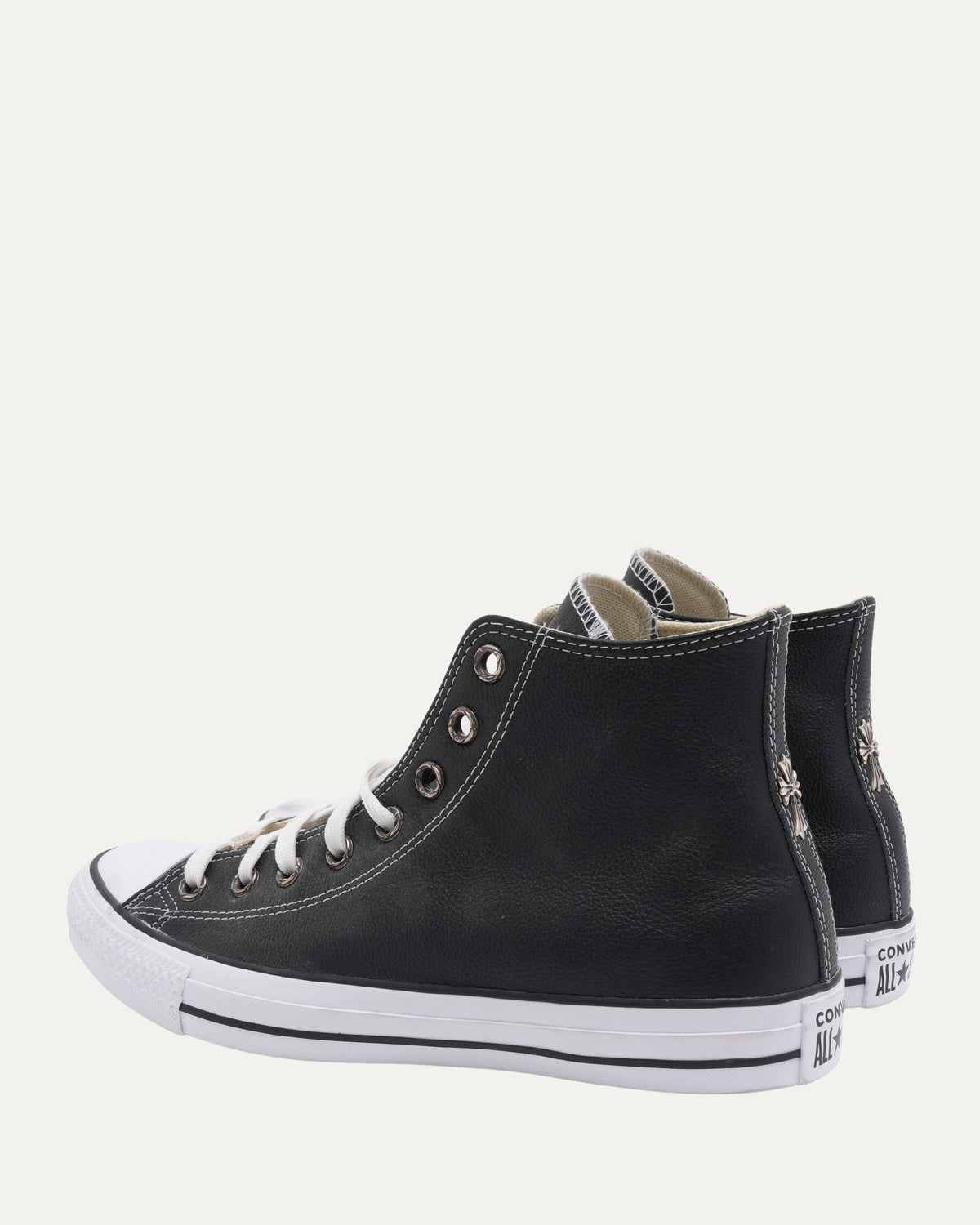 Cross Embellished Leather Converse Chuck Taylor Sneakers