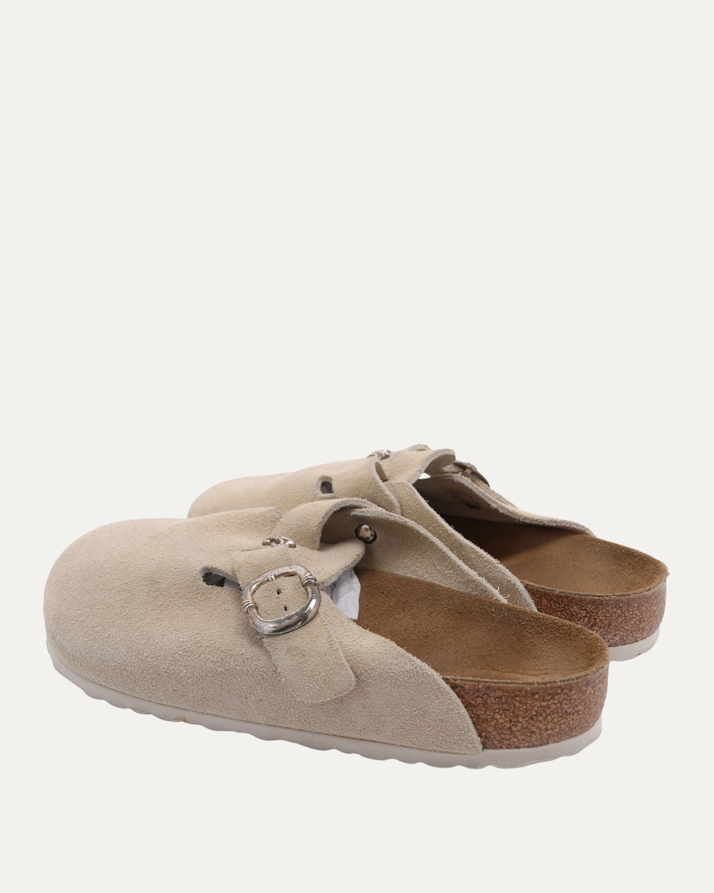 Fleur Embellished Birkenstock Boston Suede Mule