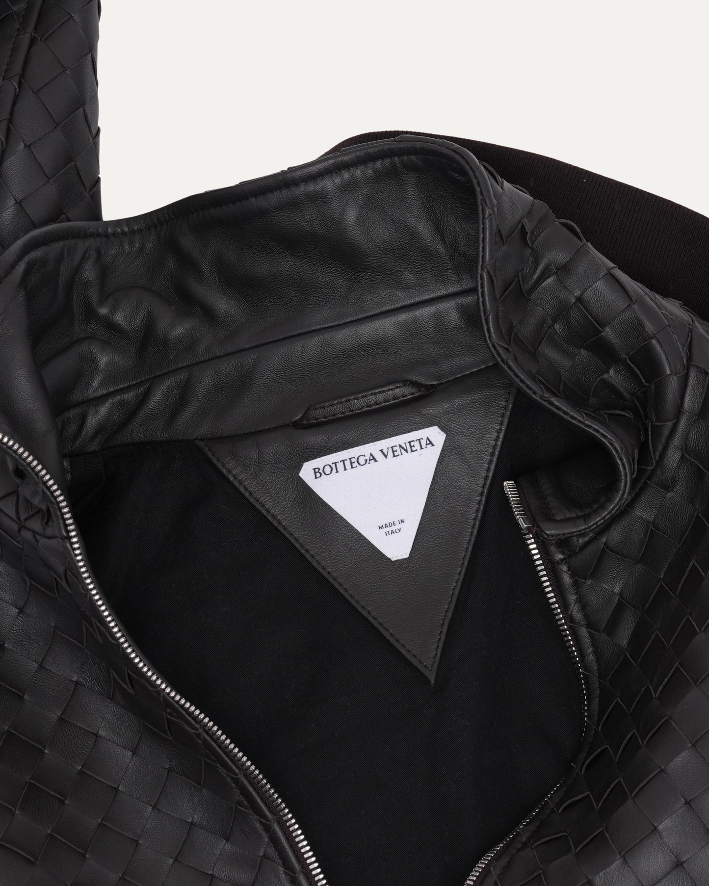 Intrecciato Leather Bomber Jacket