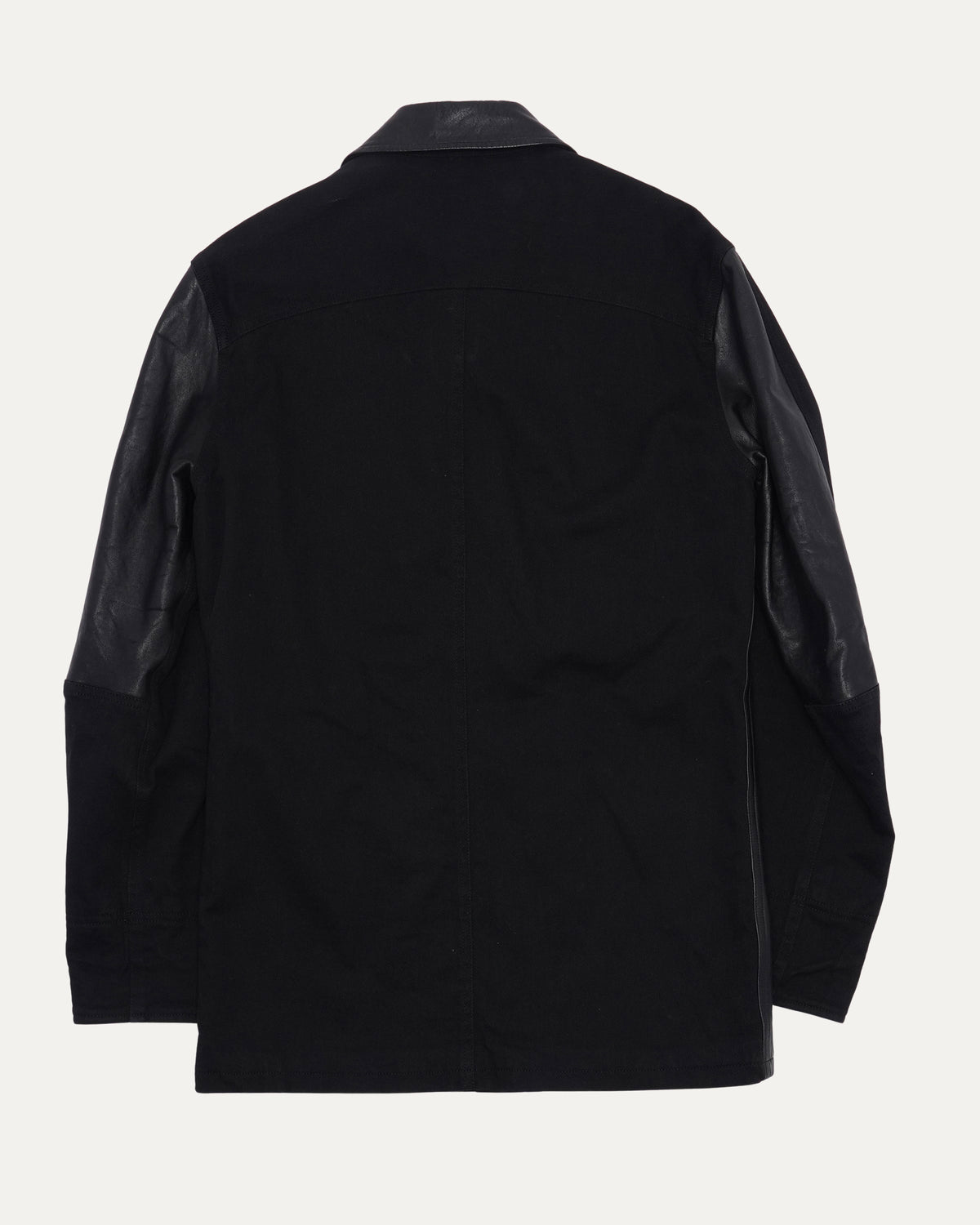 Leather Wool Shirt Jacket