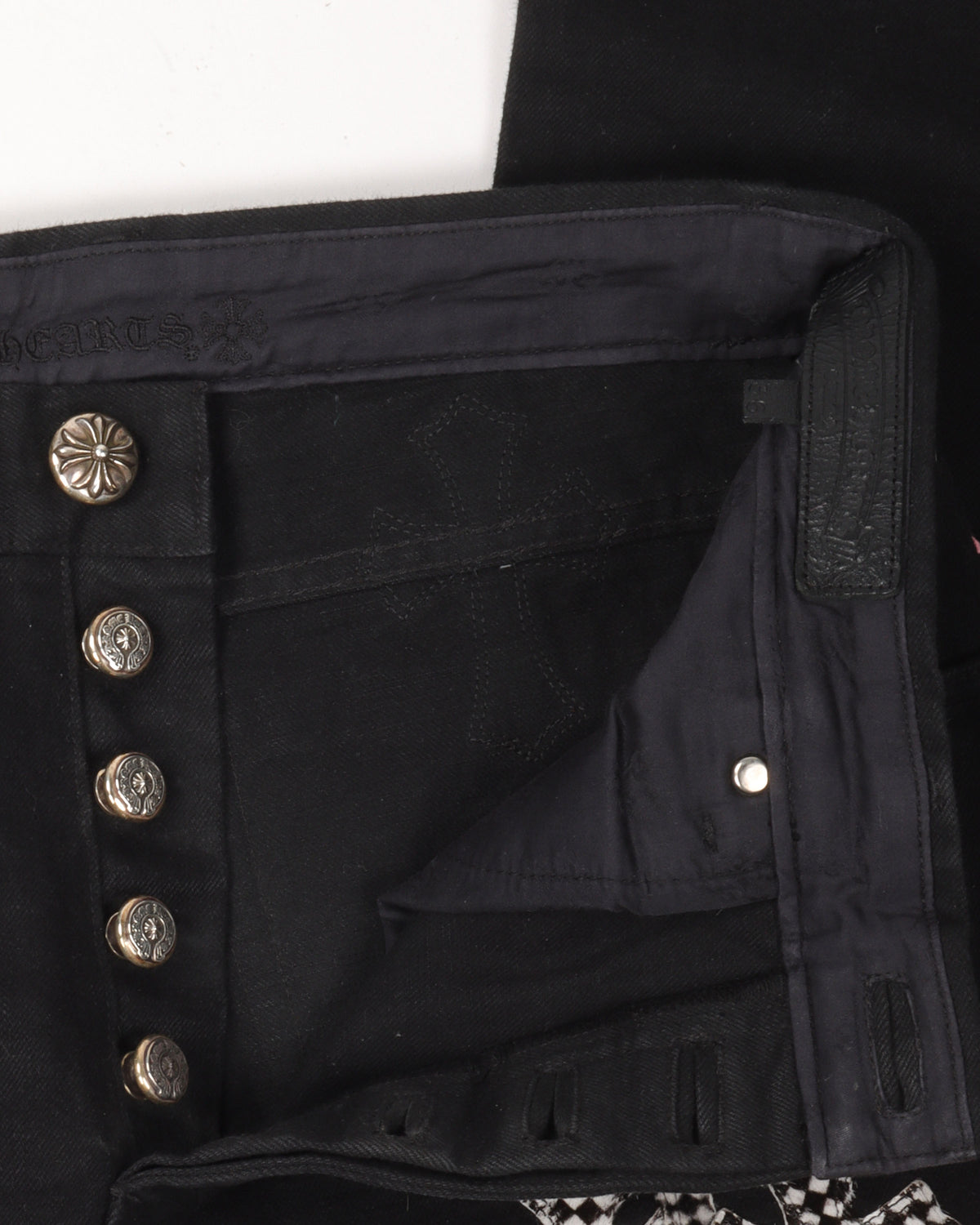 Checkered Cross Patch Jeans w/ 35 Cross Patches