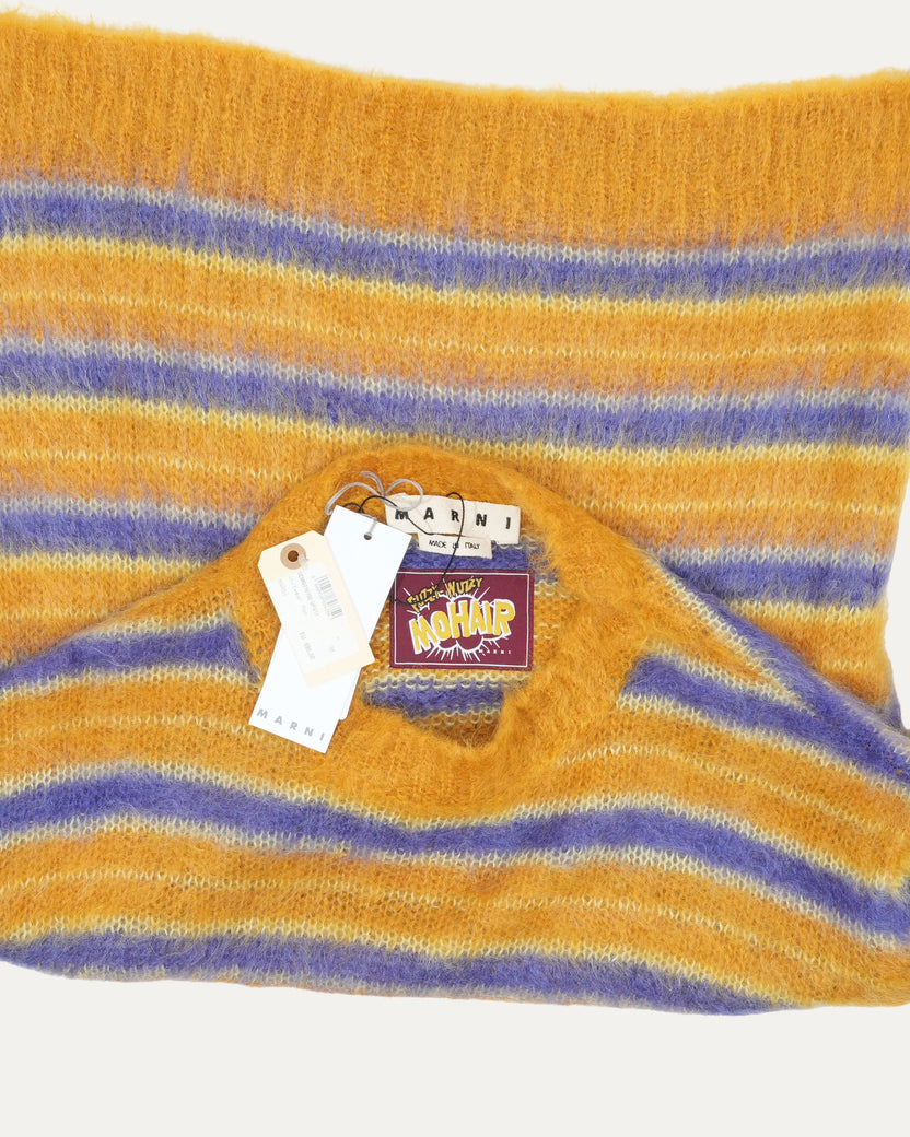 Striped Brushed Mohair Sweater