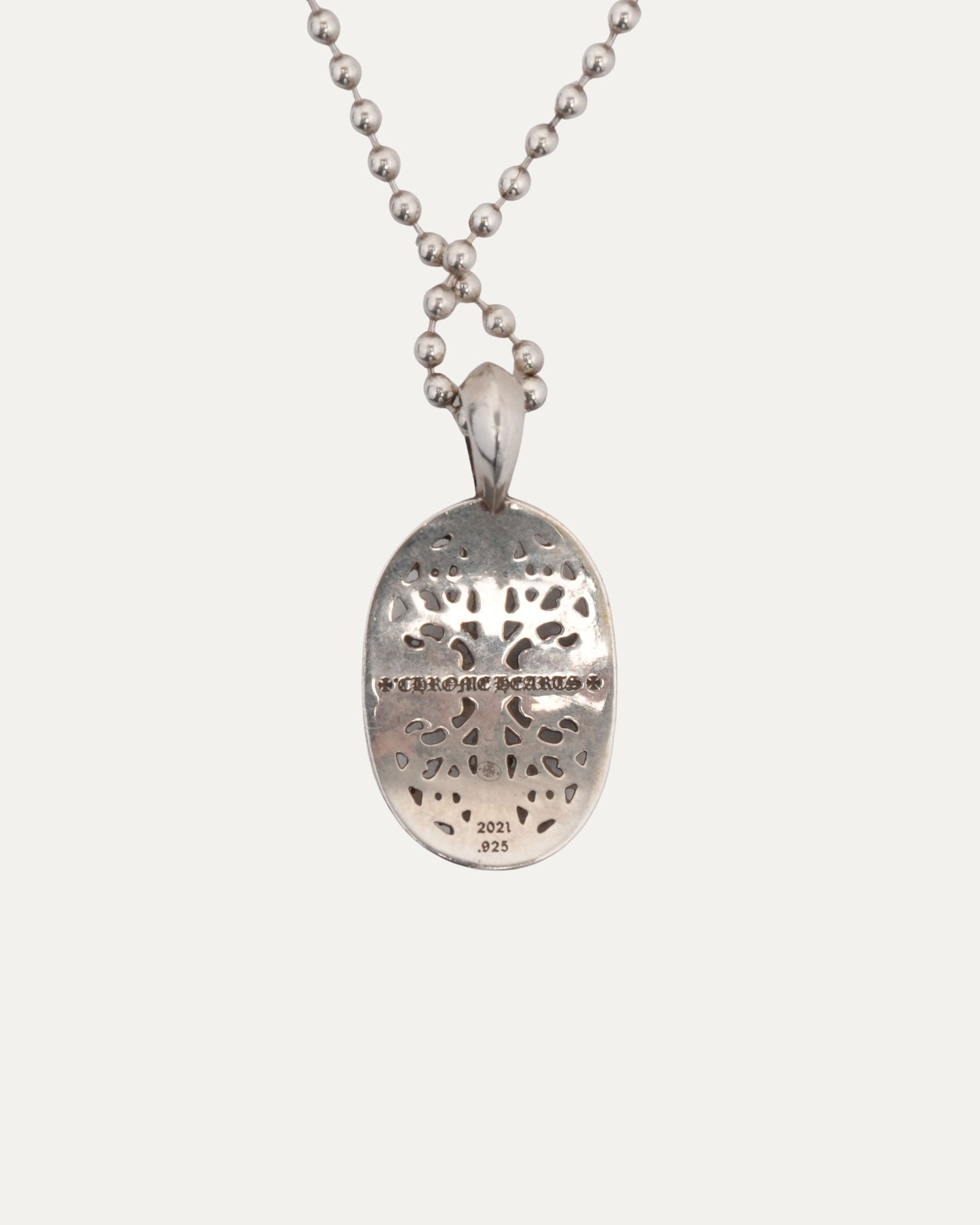 Oval Cross Pendant w/ Ball Chain