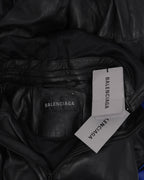Leather 3B Hooded Track Jacket