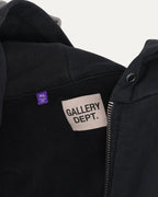 Contrast Panel Logo Zip Up Hoodie