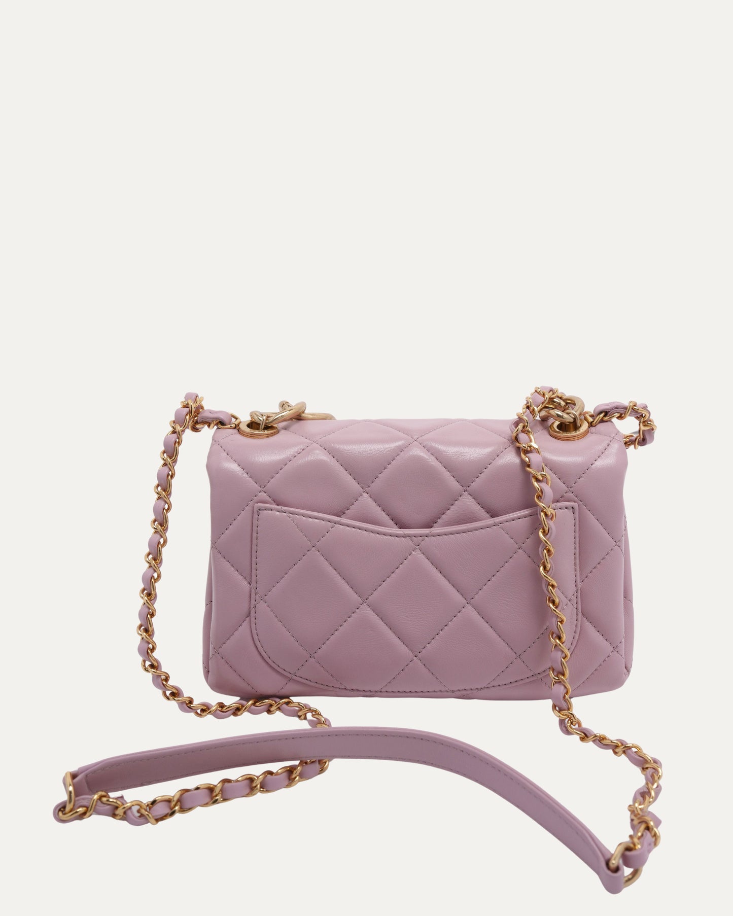 Small Quilted Color Match Flap Bag