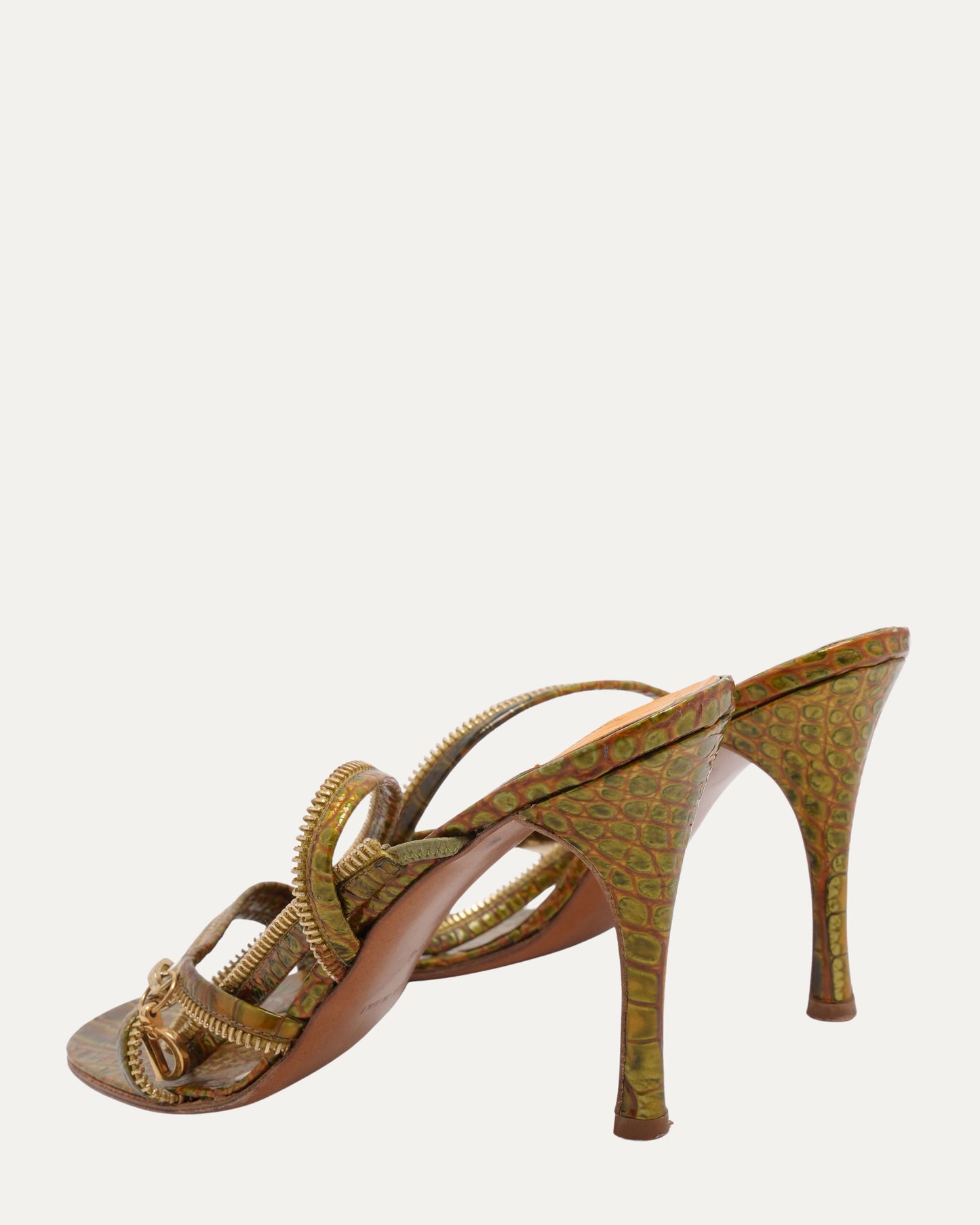 SS 2001 Croc Embossed Zipper Heels