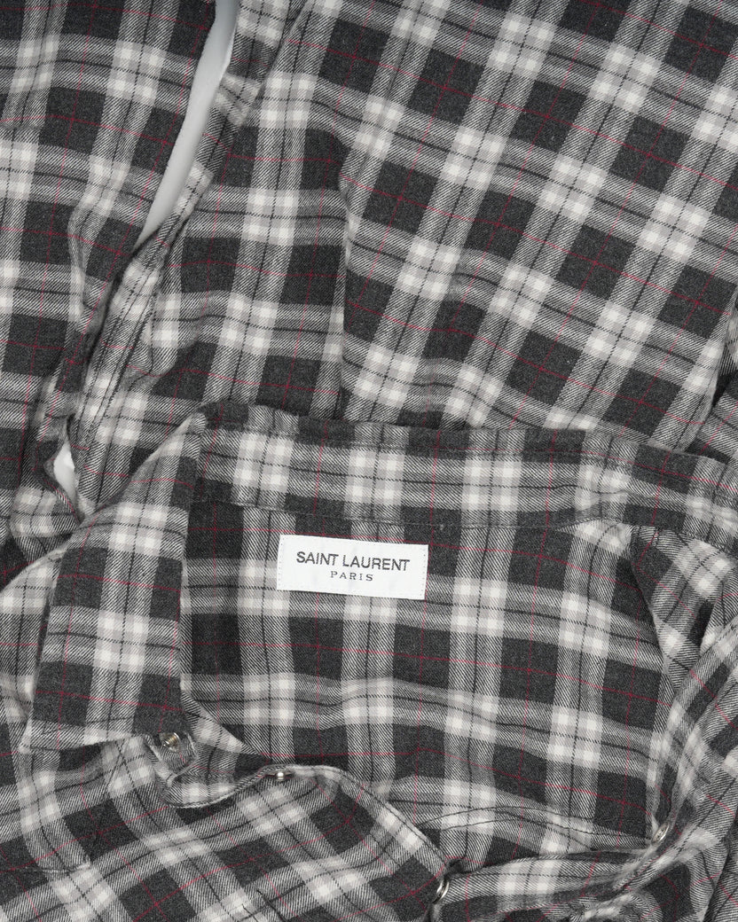 Raw Hem Western Flannel Shirt