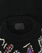 Intarsia Knit Lightning Bolt Sweater
