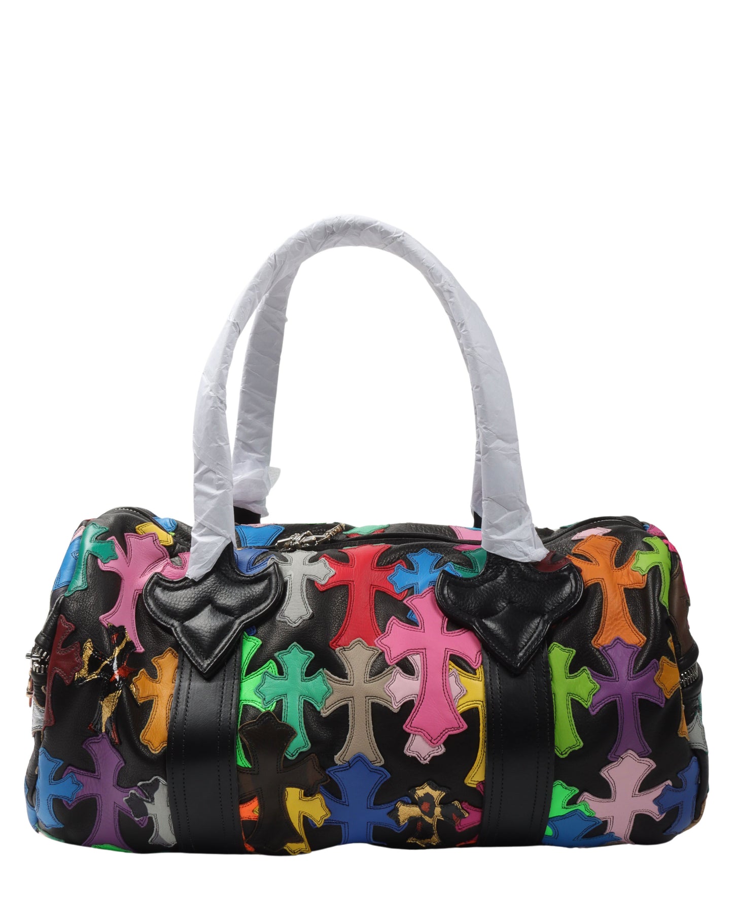 Multicolor Cross Patch Cemetery Mini Duffle Bag