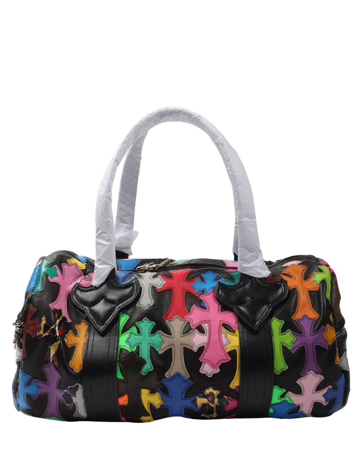 Multicolor Cross Patch Cemetery Mini Duffle Bag