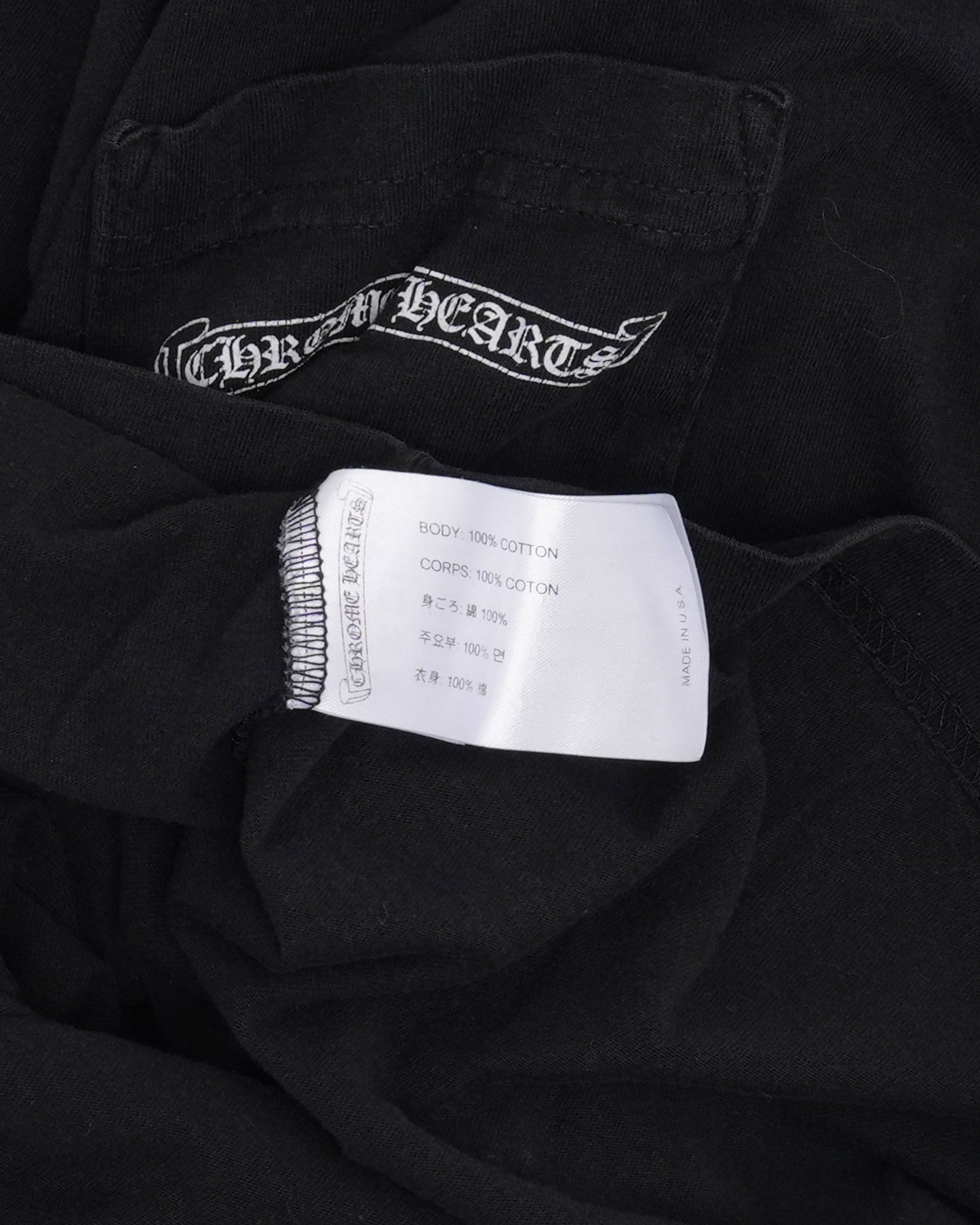 Scroll Logo Plus Cross Long Sleeve Pocket T-Shirt