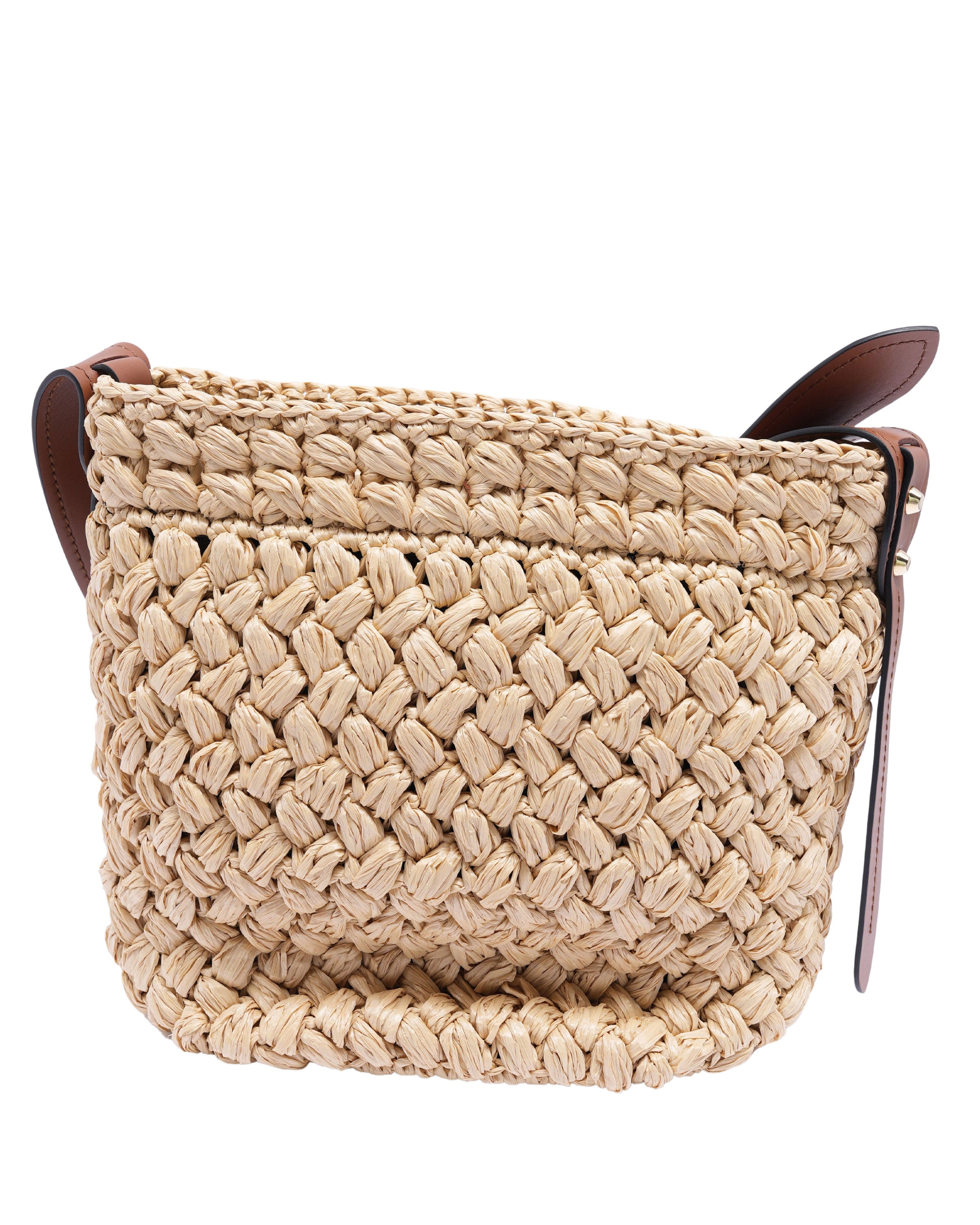 Raffia City Calf Bucket Bag