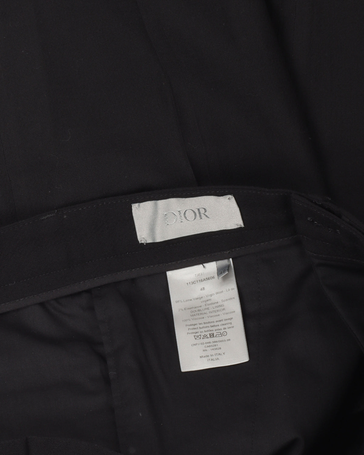 Wool Blend Pleated Trousers