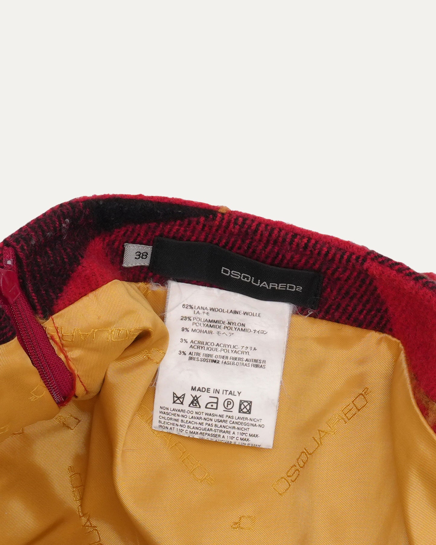 FW 2004 Flannel Micro Mini Skirt with Lace Bustle