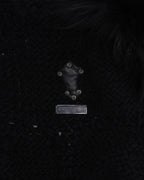 Rick Owens Fur Detail Silver Embellished Sweater