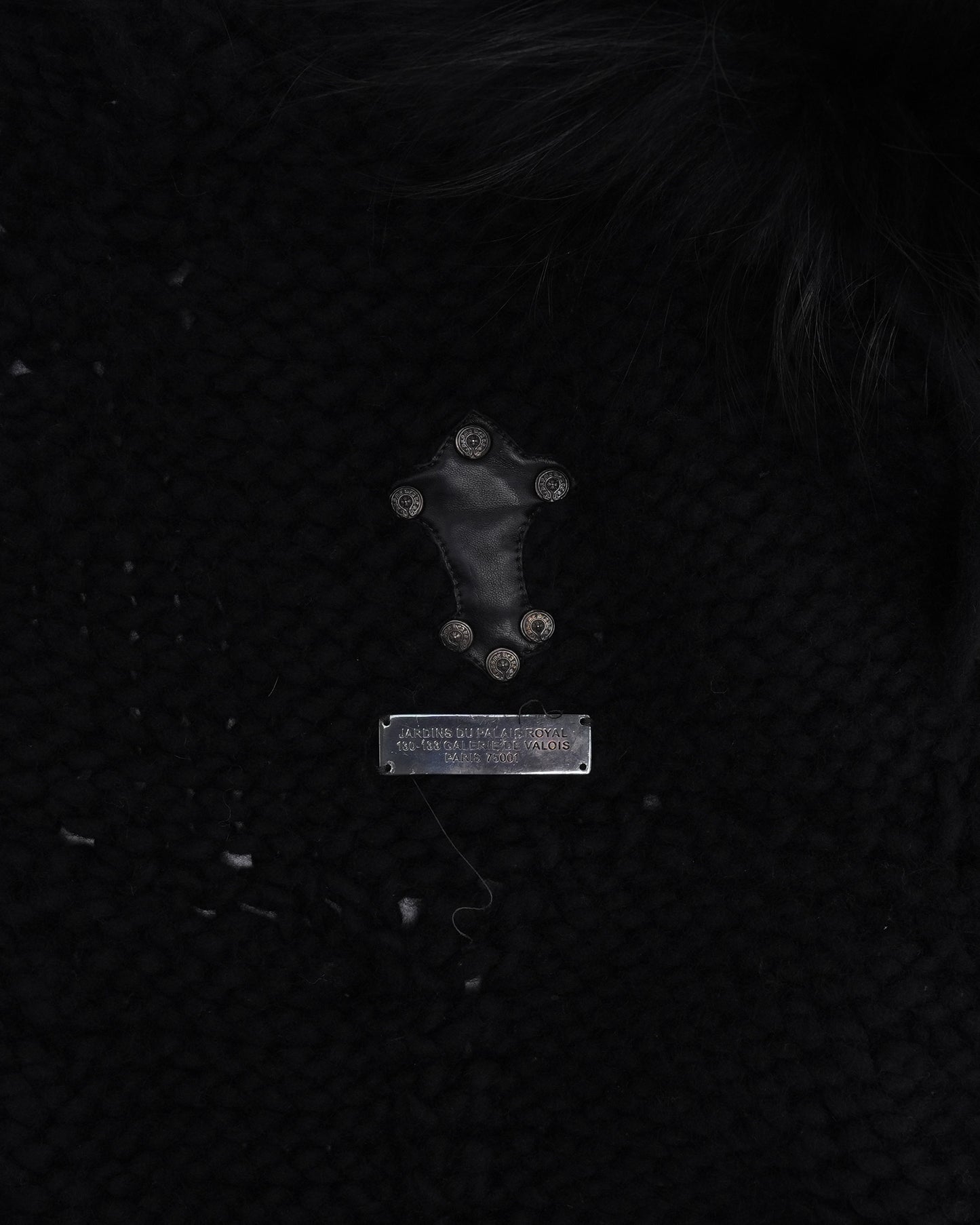 Rick Owens Fur Detail Silver Embellished Sweater