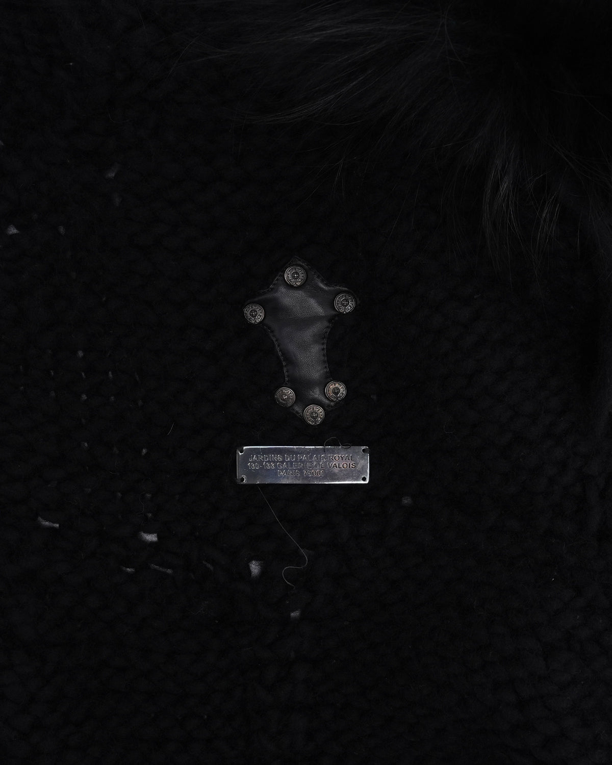 Rick Owens Fur Detail Silver Embellished Sweater