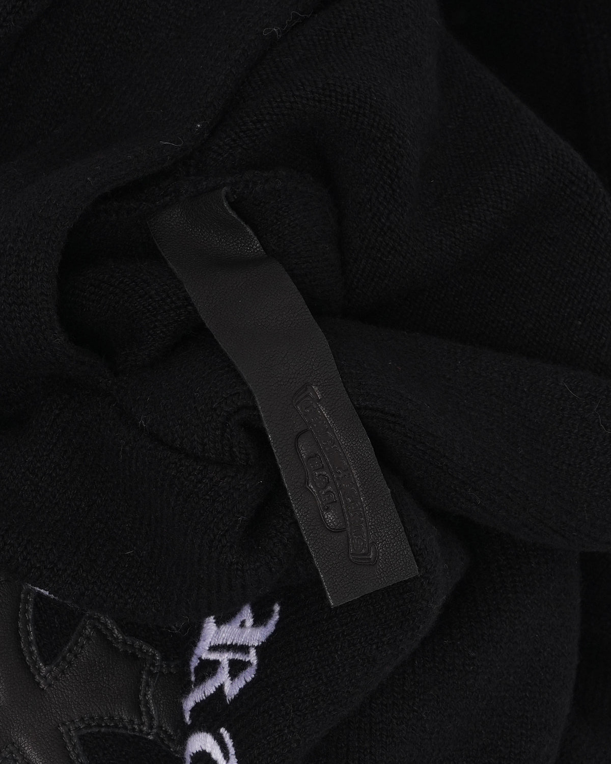 Cross Patch Cashmere Blend Hooded Sweater