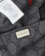 Wool Monogram Scarf w/ Stripe