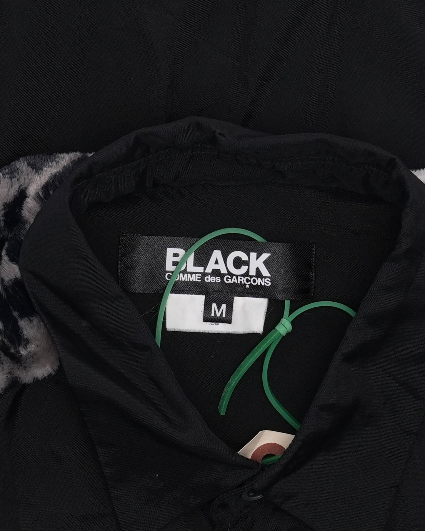BLACK Faux Fur Trim Shirt