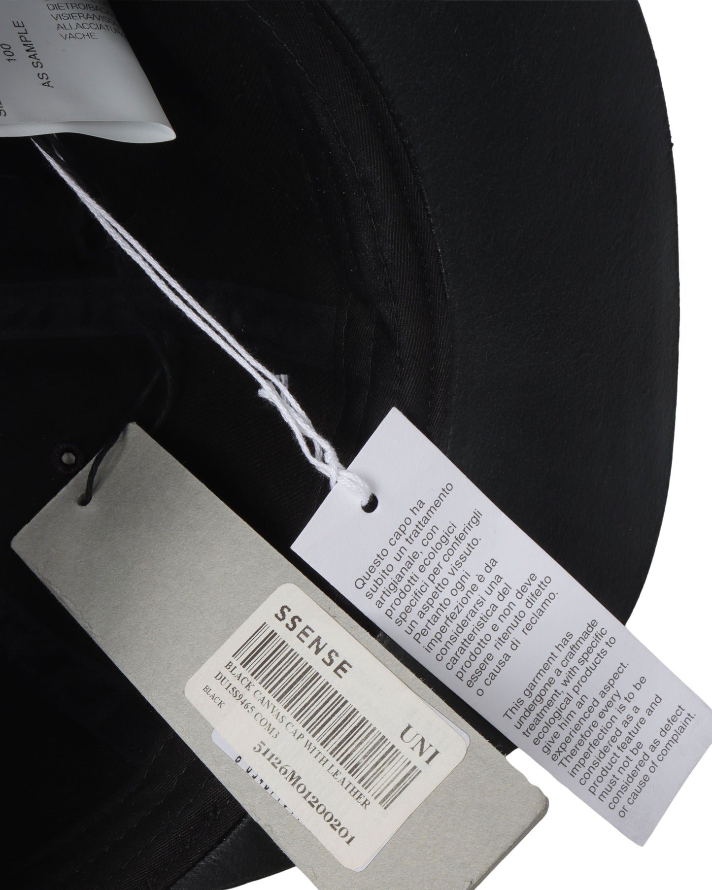Canvas and Leather Snapback Hat