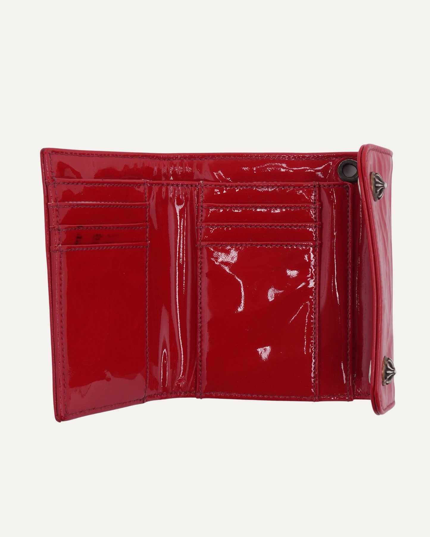 Patent Leather Trifold Snap Wallet