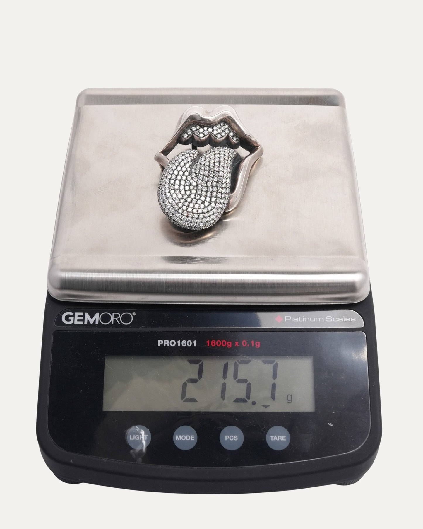 Diamond Rolling Stones Tongue and Lips Belt Buckle