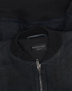 Distressed Oversized Denim Bomber Jacket