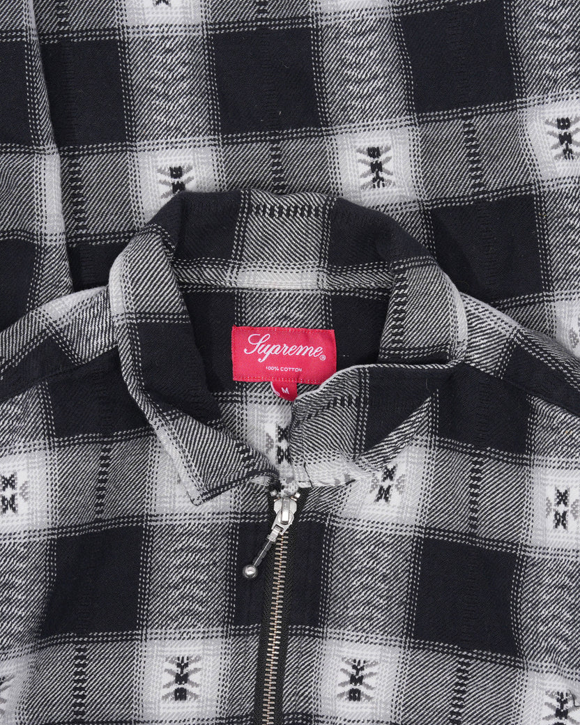 Plaid Flannel Zip Up Shirt