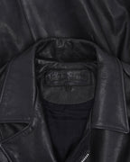 Leather Fleur Embellished Belted Jacket
