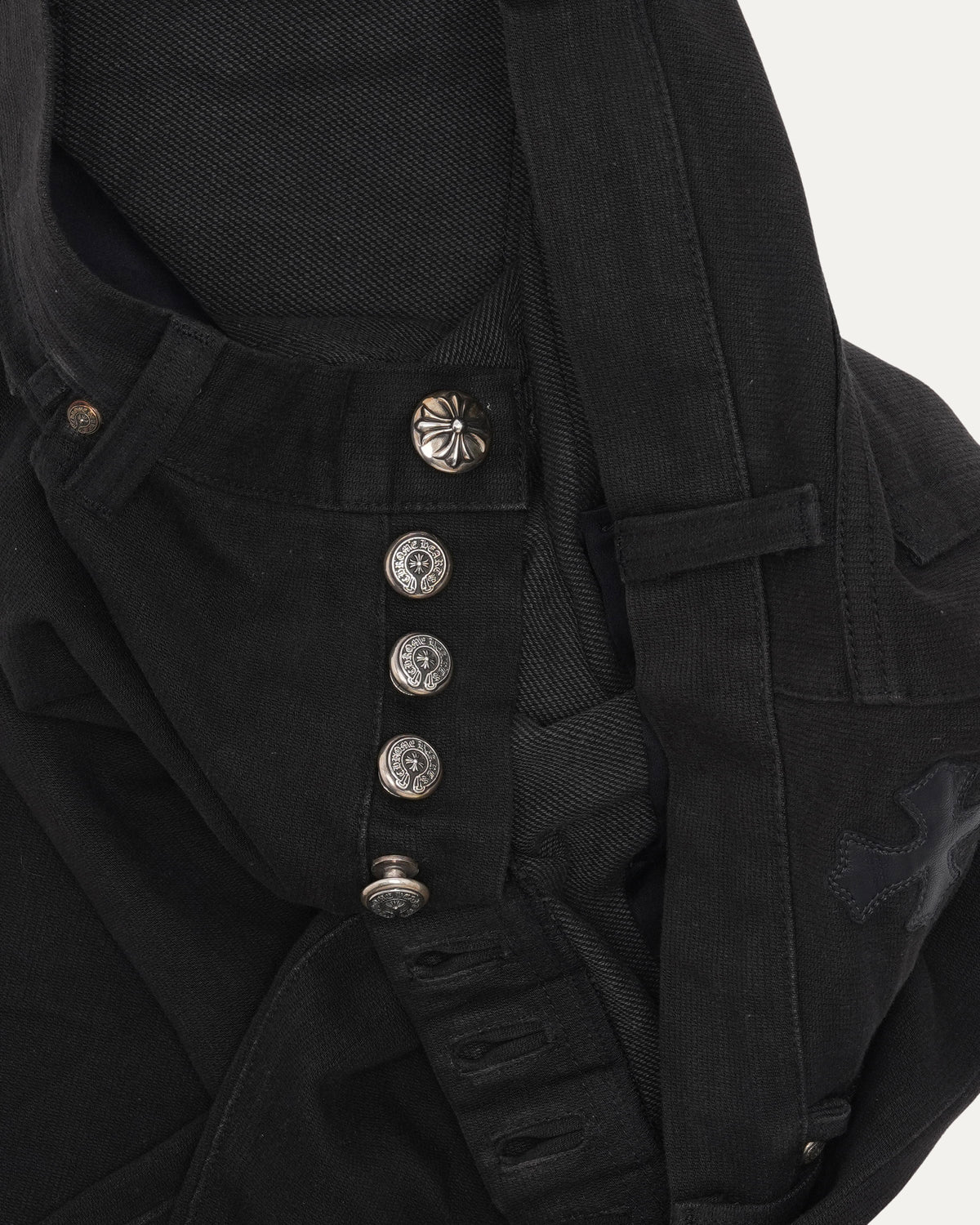 Flared Moleskin Cross Patch Pants
