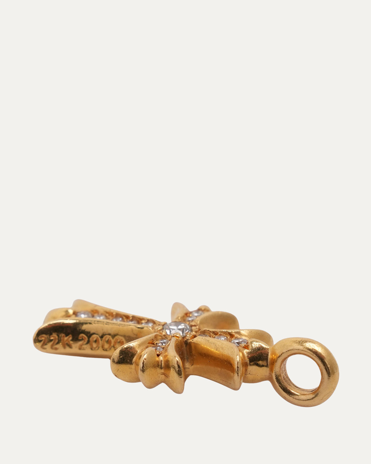 Gold Diamond Tiny Fat Pendant