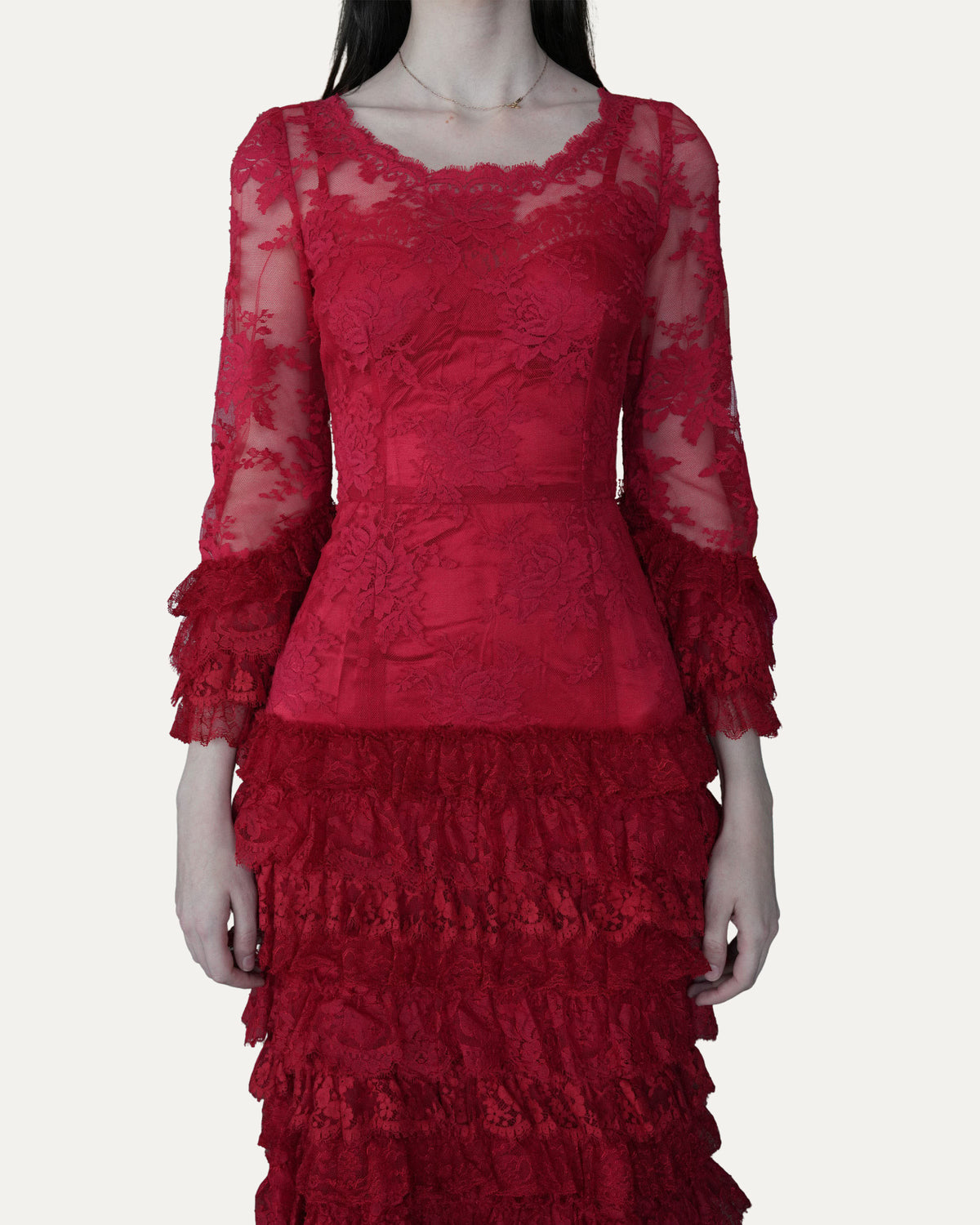 Ruffle Lace Gown