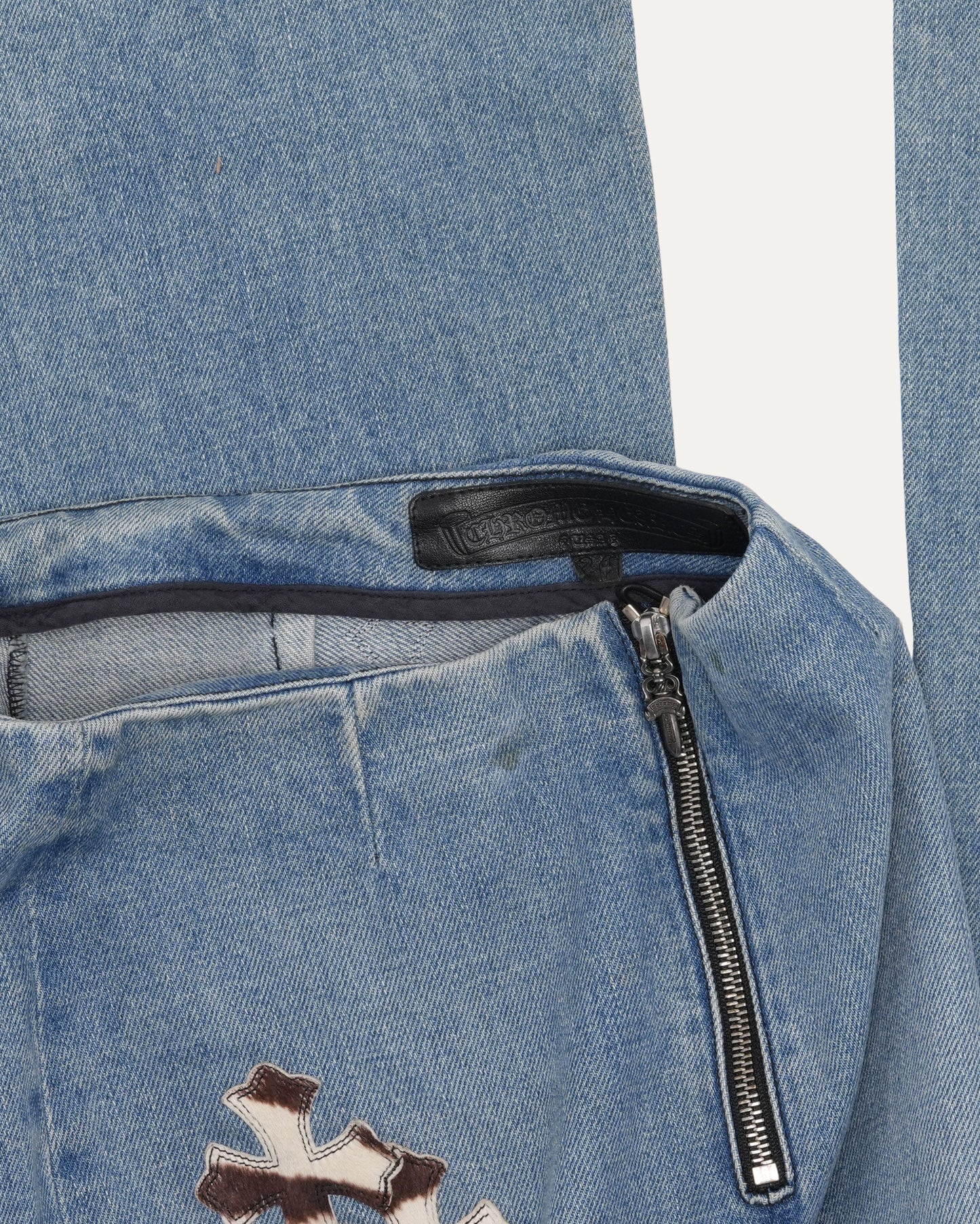 Cross Patch Fleur Knee Flared Jeans