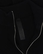 Cross Patch Knit Quarter Zip Sweater
