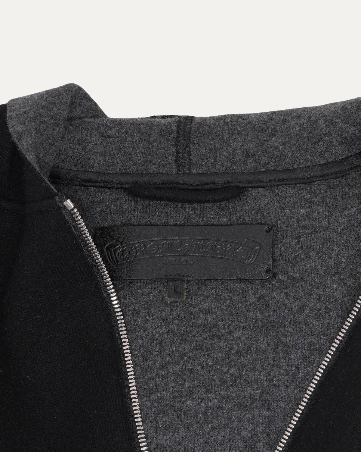 Cross Patch Cashmere Blend Zip Up Hoodie
