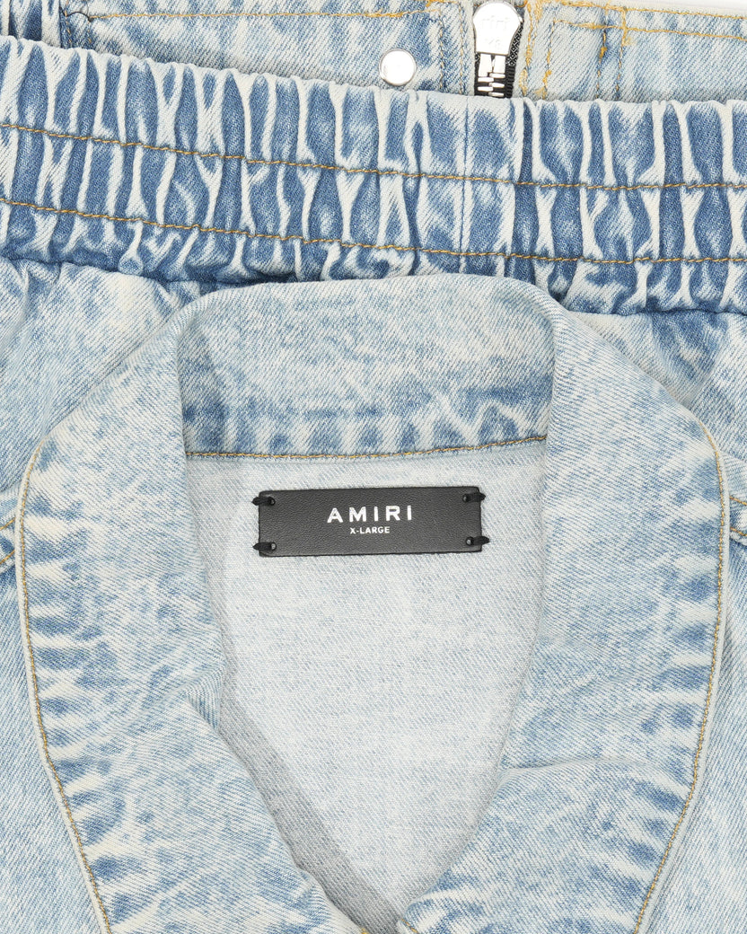 Acid Wash Denim Bomber Jacket