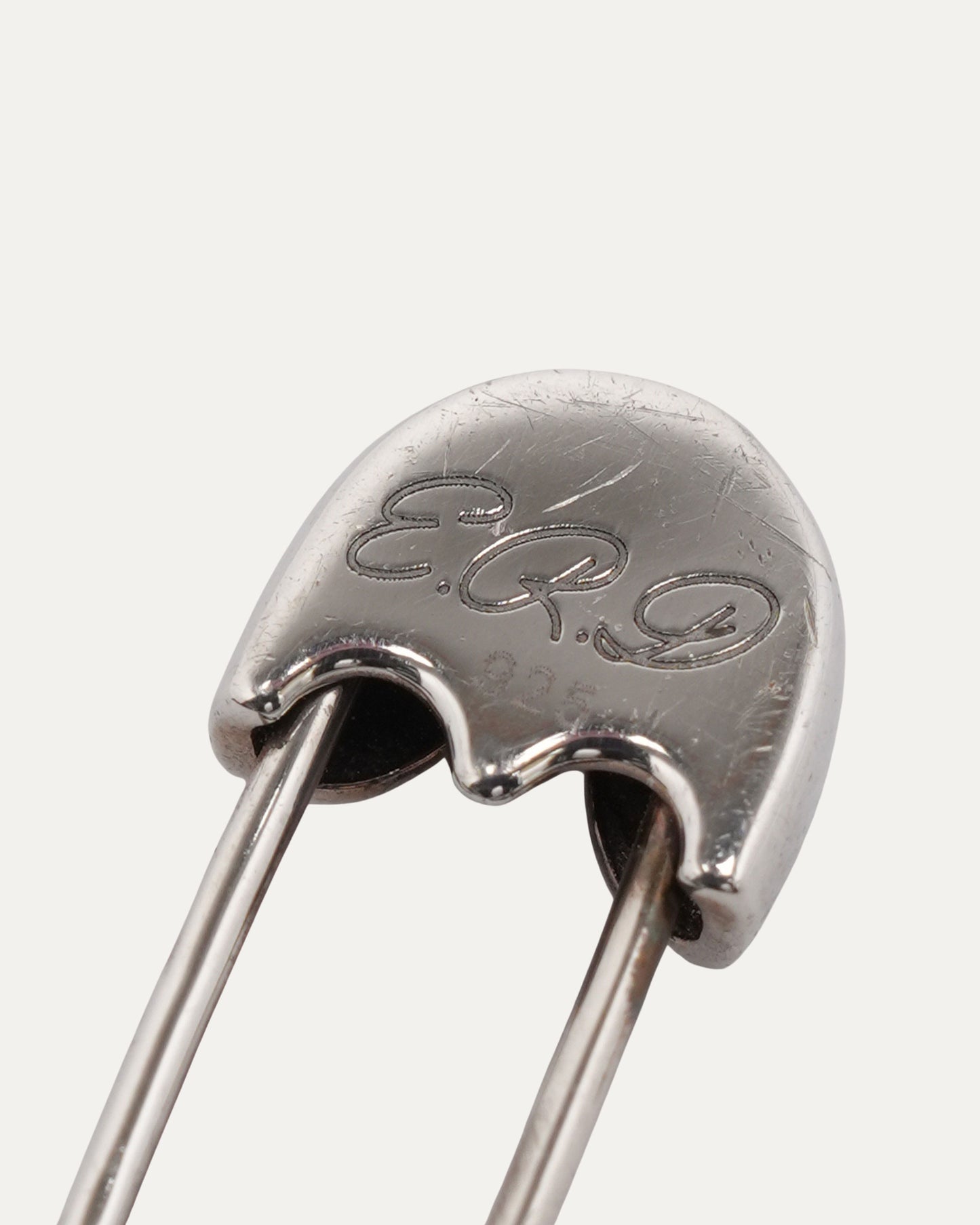 Engraved Silver Safety Pin