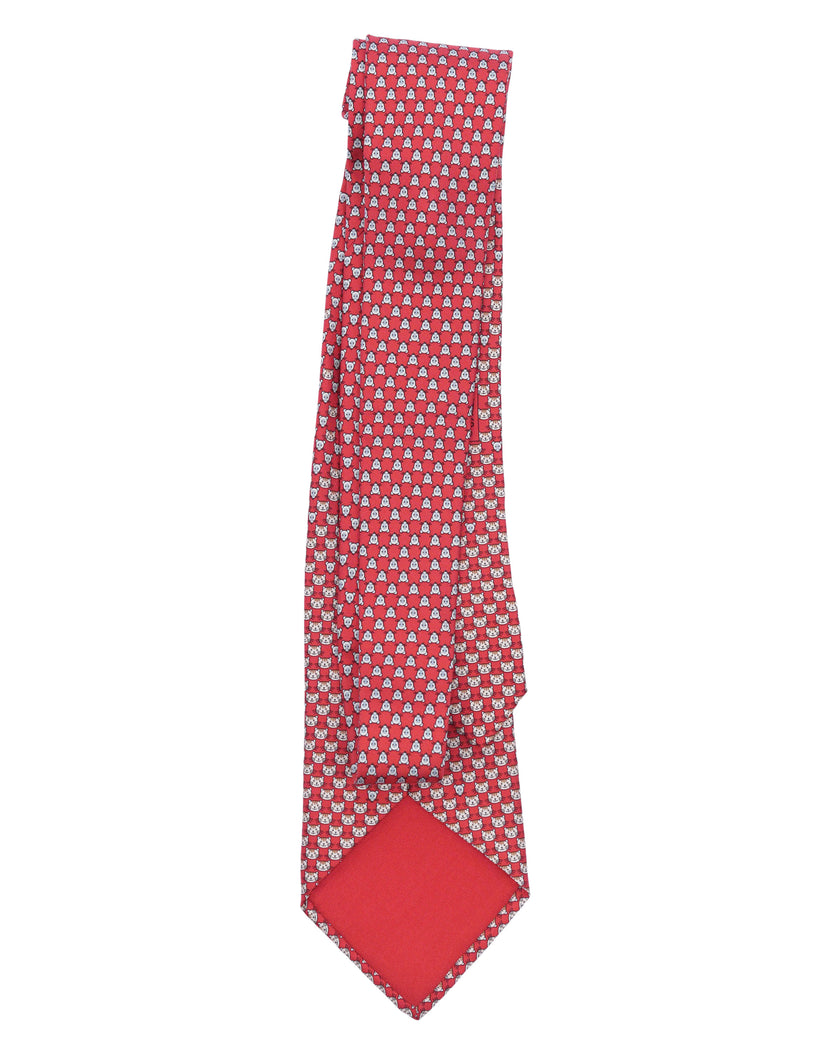 Cat & Mouse Printed Silk Tie