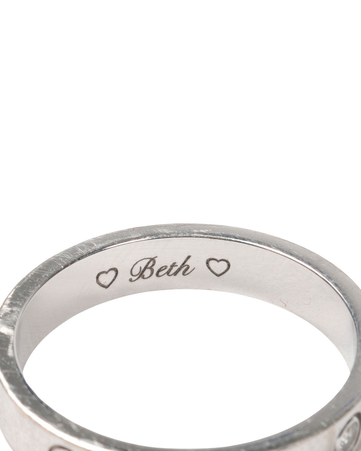 Engraved Diamond Love Ring