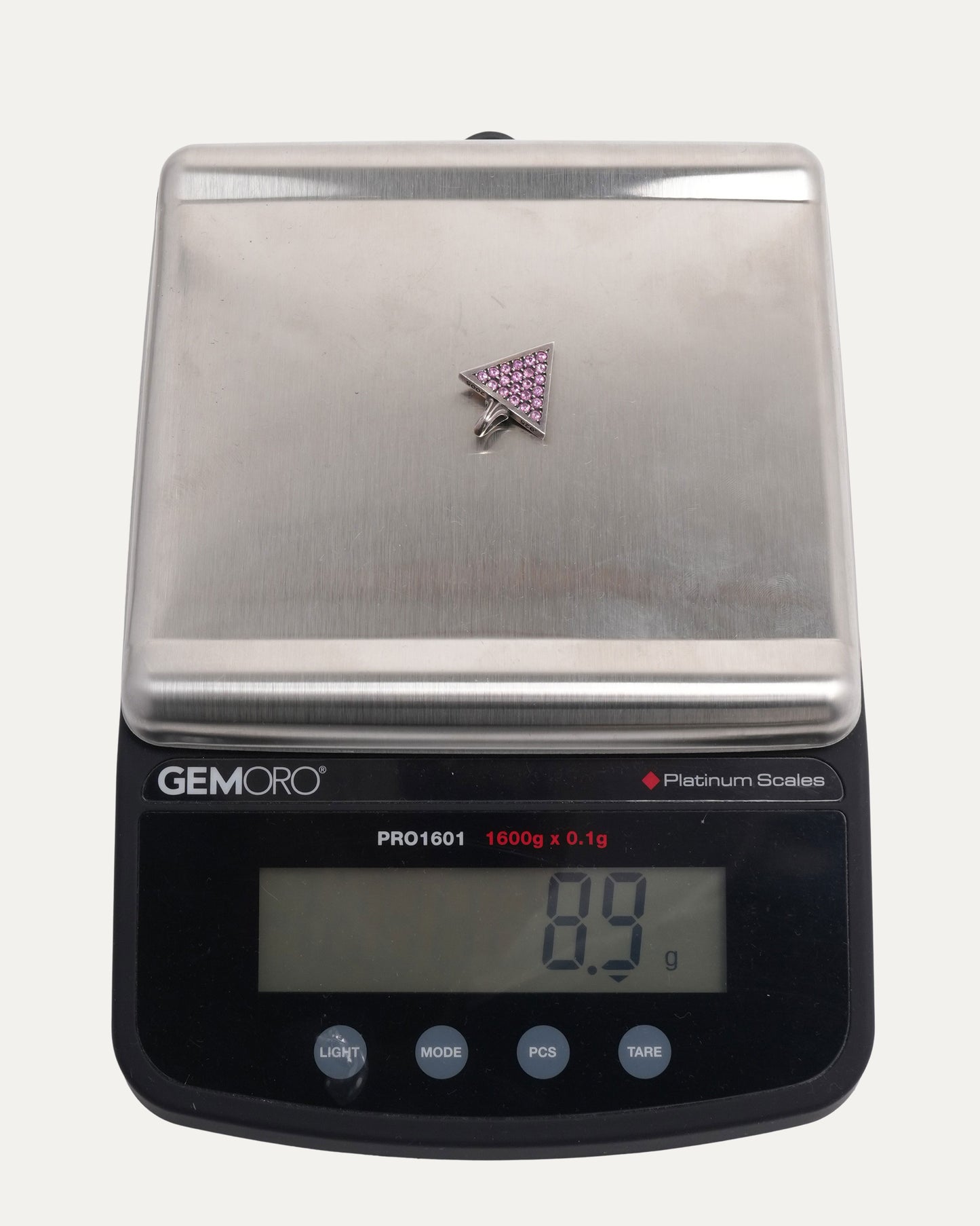 Pink Sapphire Triangle Pendant