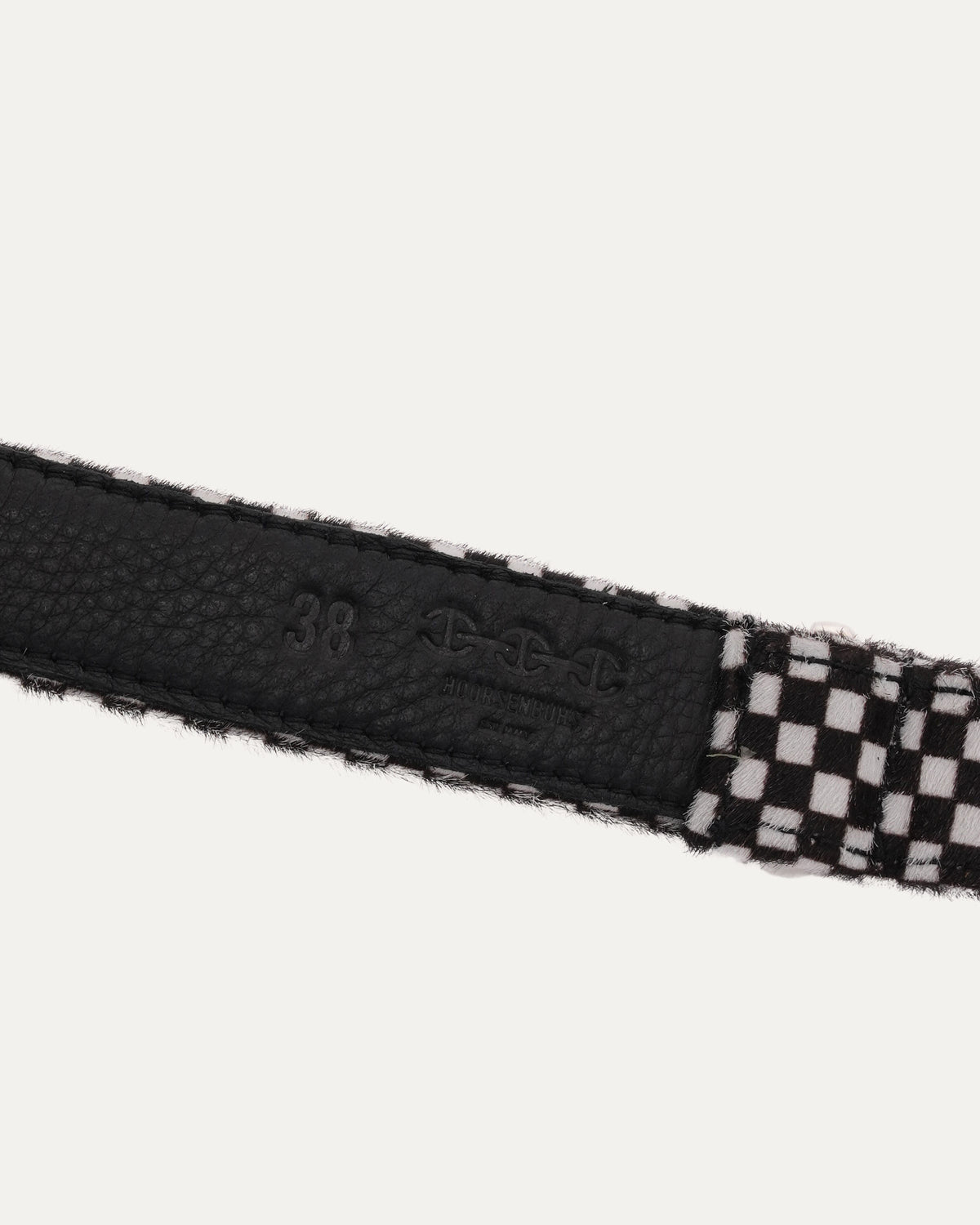 Checkerboard Pony Hair Pendant Western Belt