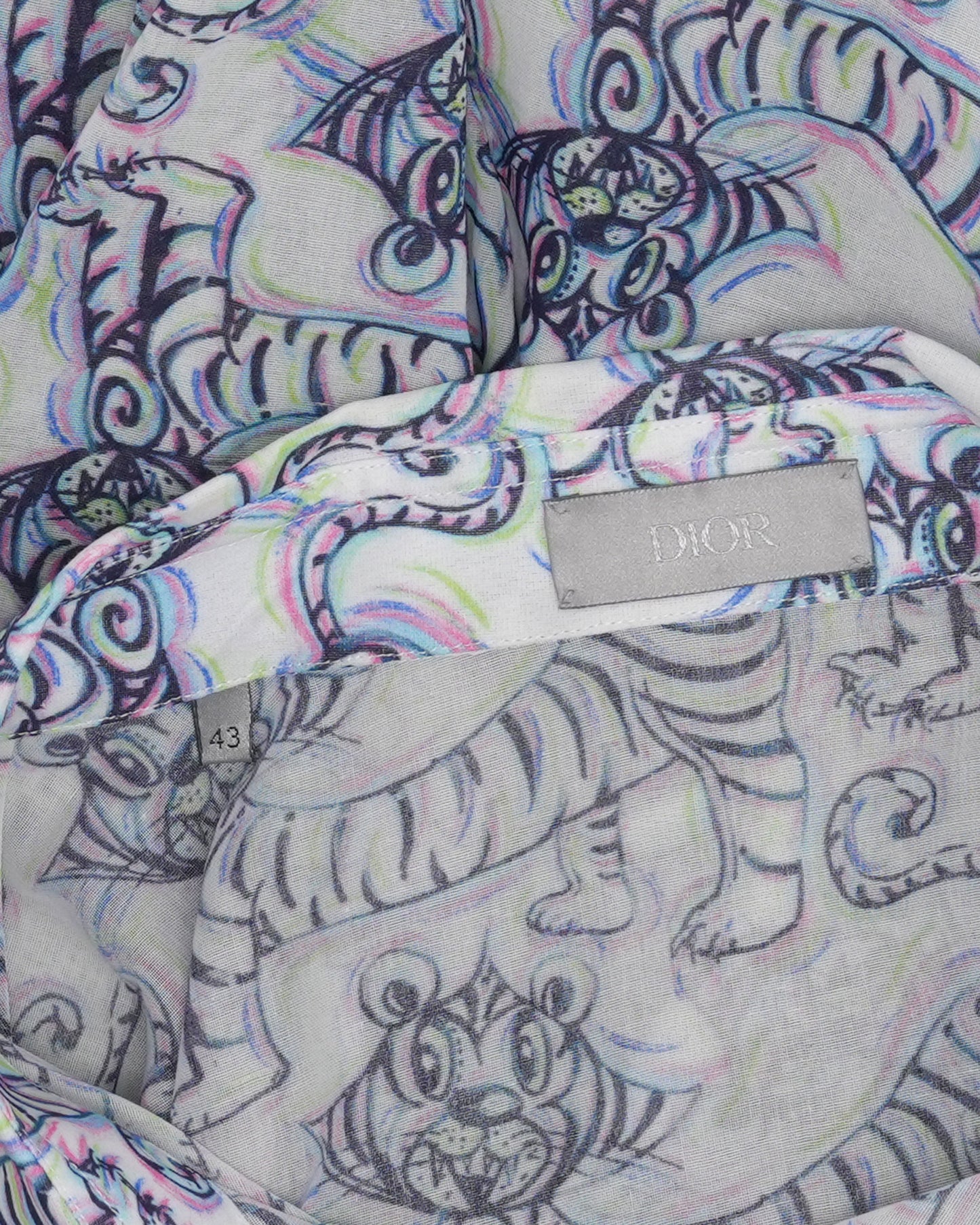 Kenny Scharf Tiger Print Short Sleeve Shirt